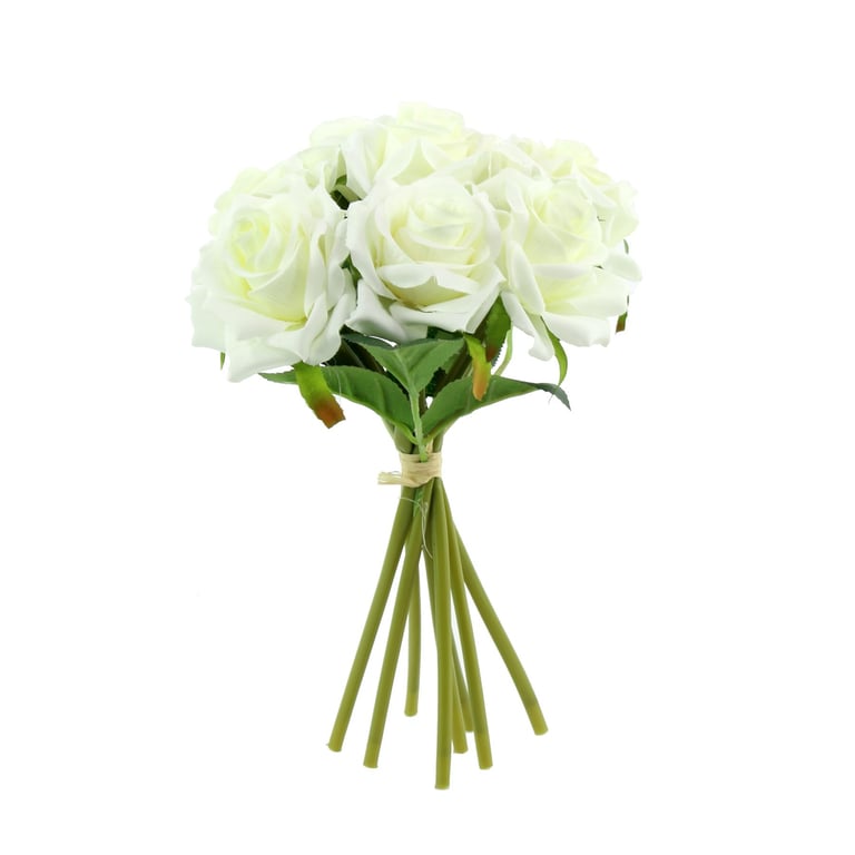 Ivory Arundel Rose Bouquet - Elegant 26cm Floral Arrangement for Wedding or Home Decor
