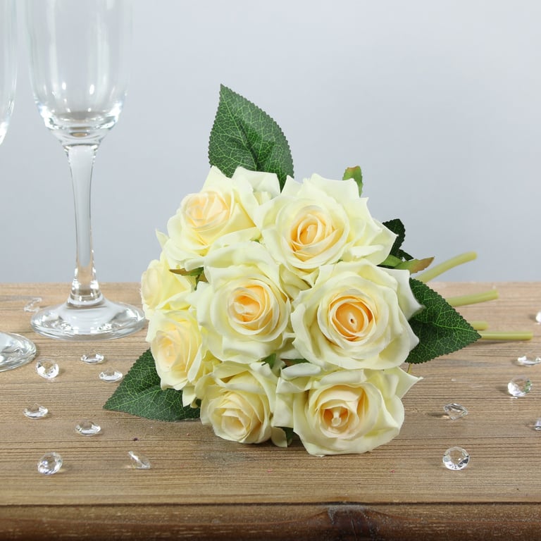 Cream Arundel Rose Bouquet - Elegant Home & Garden Floral Centerpiece