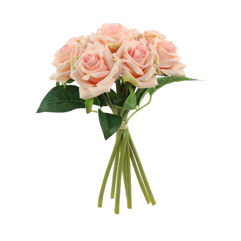 Peach Arundel Rose Bouquet - Elegant Home Decor Spring Floral Arrangement