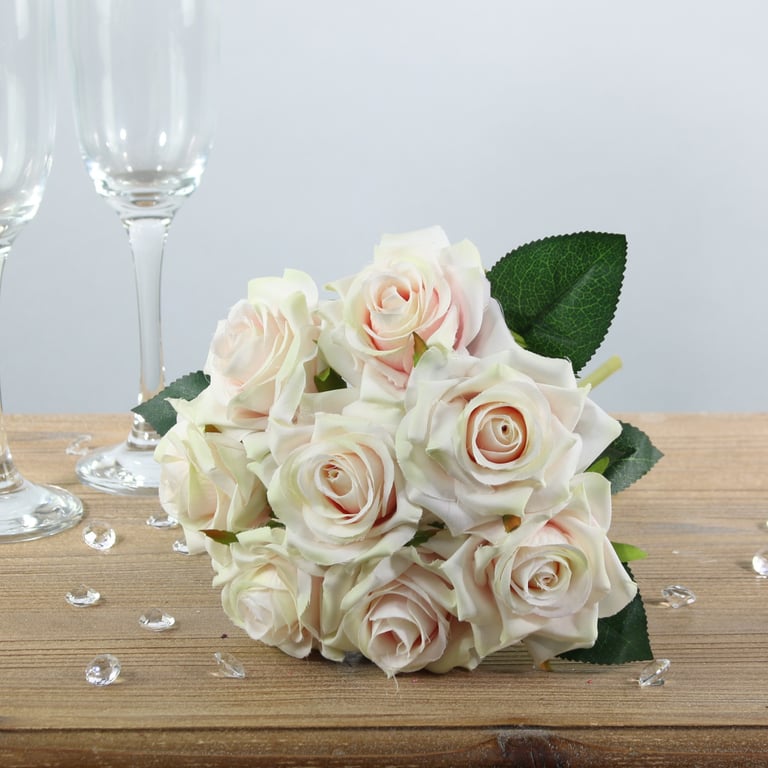 Light Pink Arundel Rose 26cm Bouquet - Elegant Home Decor Flower Arrangement