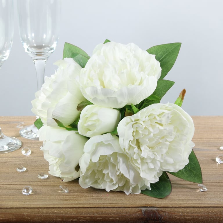 Ivory Arundel Peony Bouquet - Exquisite Spring Floral Arrangement for Home Decor and Weddings