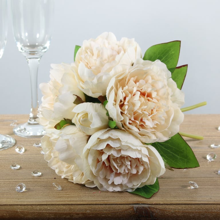 Lemon Arundel Peony Bouquet - Fresh Cut Garden Flowers for Home Decor and Floral Arrangement