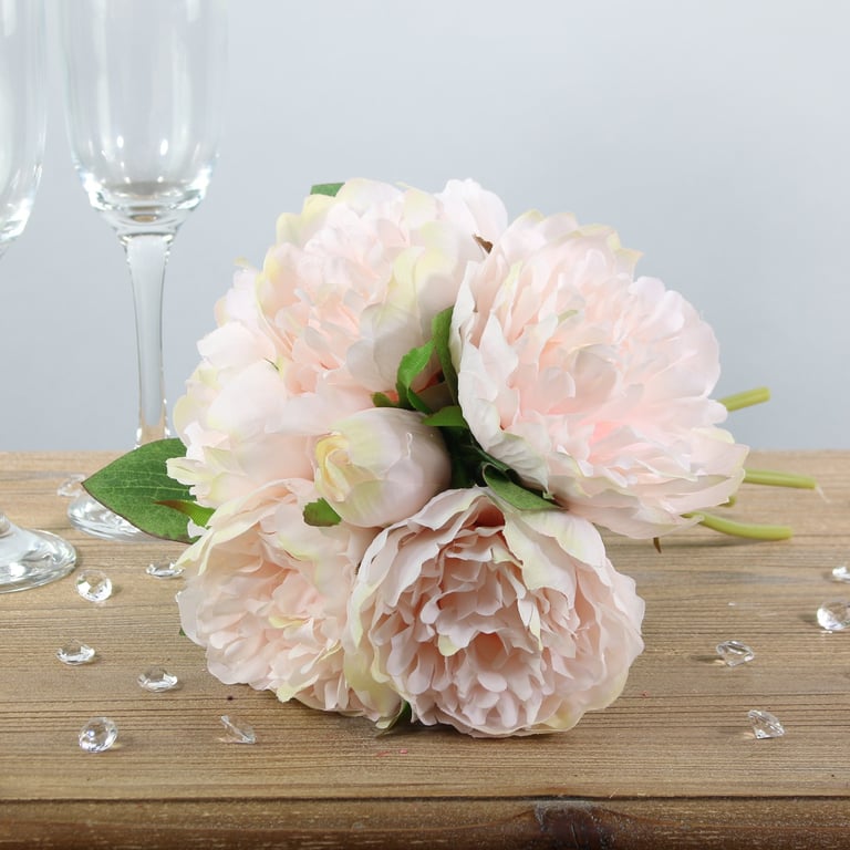 Light Pink Arundel Peony Bouquet - 28cm Spring Floral Centerpiece for Home Decor