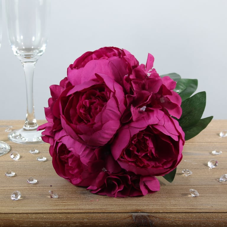 Cerise Arundel 28cm Romance Bouquet - Elegant Home Decor Flowers for Valentine s Day and Weddings