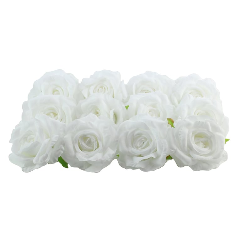 White Arundel Rose Heads (12) - Fresh Garden Flowers for Floral Decorations and Wedding Arrangements