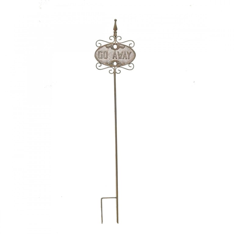 Go Away Sign Metal Garden Stake - Durable Outdoor Lawn Decor