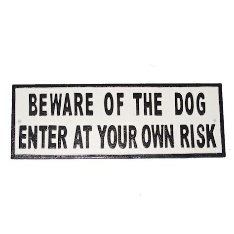 Warning Dog Sign - Home Decor Wall Art for Pet Lovers
