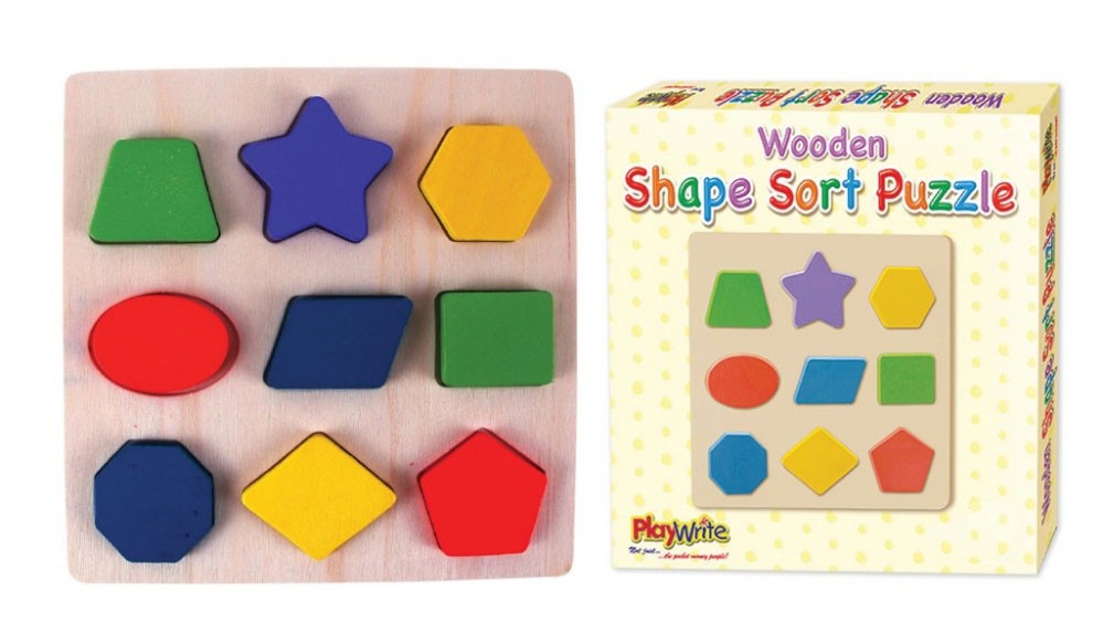 Wooden Shape & Sort Puzzle - Educational Toy for Early Childhood Development and Learning