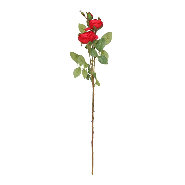 Red Garden Peony Rose Spray - Beautiful Home Decor Floral Arrangement