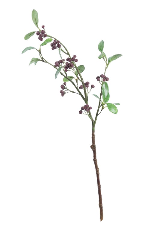 Lingonberry Spray with Burgundy Cluster Berries - Winter Garden Accent Decoration