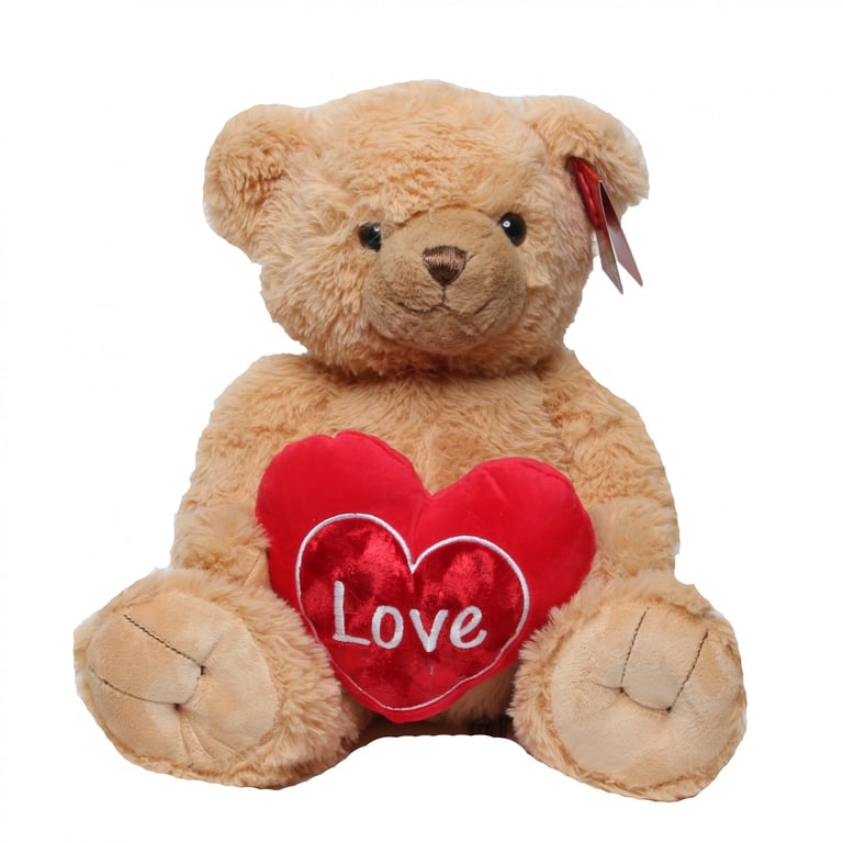 Brown Snuggles Bear with Heart - Soft and Comforting 30cm Plush Toy
