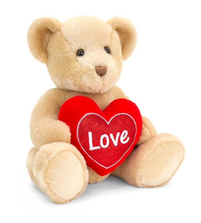 Brown Chester Bear with Heart - 30cm Soft Cuddly Toy Figurine