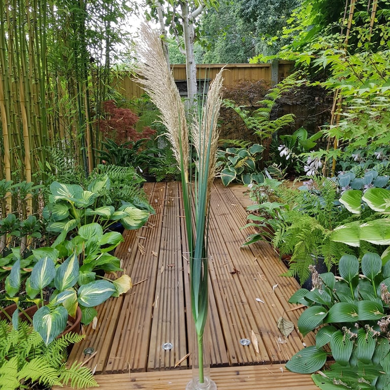 Pampas Spray 2 Heads - Large Outdoor Home Decor Decoration, Garden Decoration, 86cm Long
