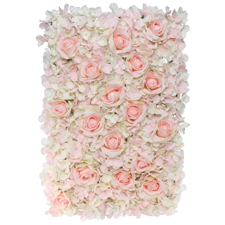 40x60cm Hydrangea Flower Wall with Pink Roses - Elegant Floral Home Decor Art