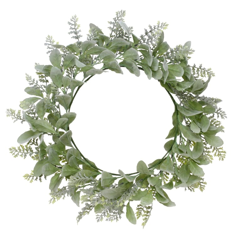 Lambs Ear Foliage Wreath - 60cm Home Decor Outdoor Garden Decoration