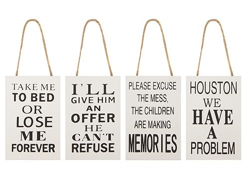 Funny Quote Hanging Signs - Assorted Home Decor Wall Art for Indoor Decoration