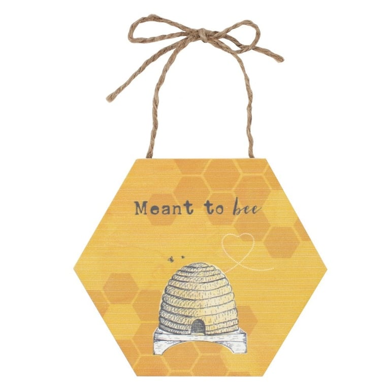 Unique Beeswax Honey Bee Sign - Rustic Kitchen Decor Wall Art