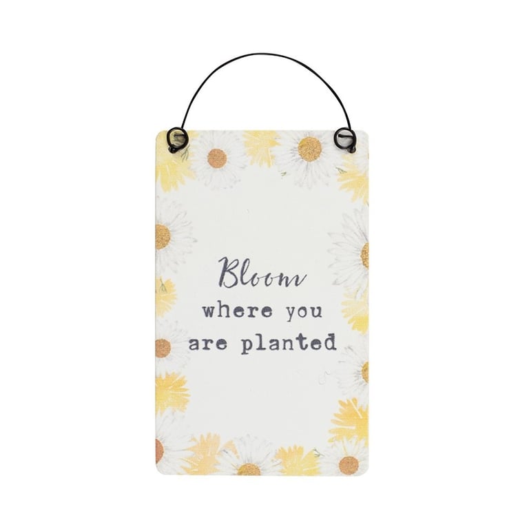 Bloom Where You Are Planted Mini Inspirational Wall Sign - Home Decor Garden Decoration