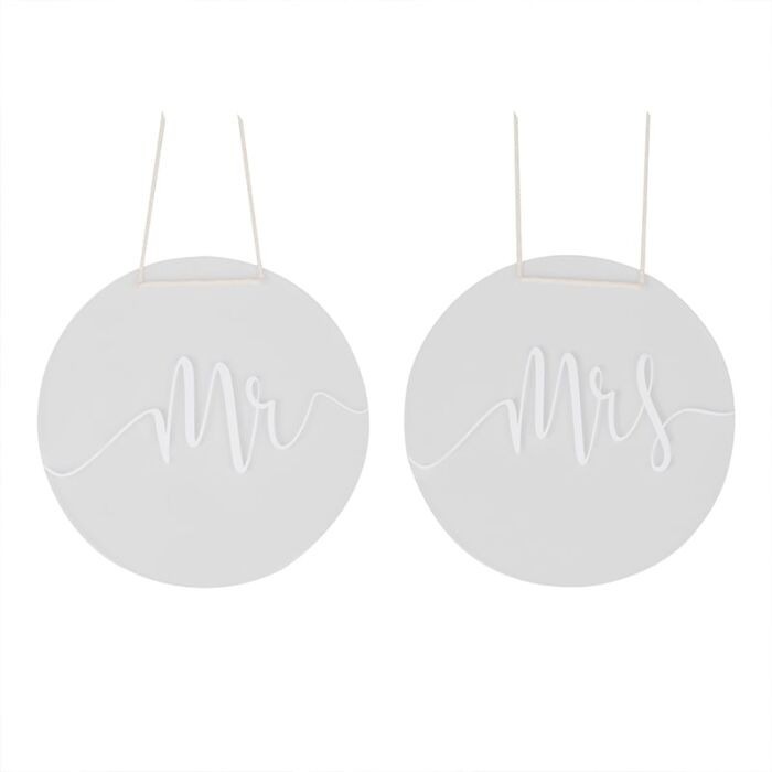 Acrylic Mr and Mrs Chair Signs - Personalized Home Decor Wedding Signage