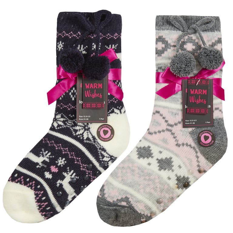 Cozy Girls Fairisle Lounge Socks - Winter Warmers for Girls