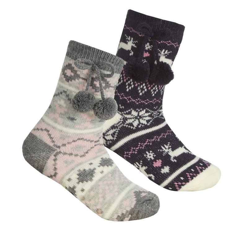 Cozy Girls Fairisle Lounge Socks - Winter Warmers for Girls
