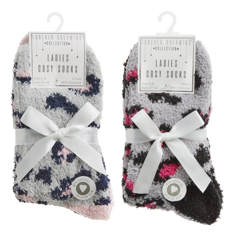 Ladies 2 Pack Cosy Sock Set - Warm and Cozy Winter Footwear for Home