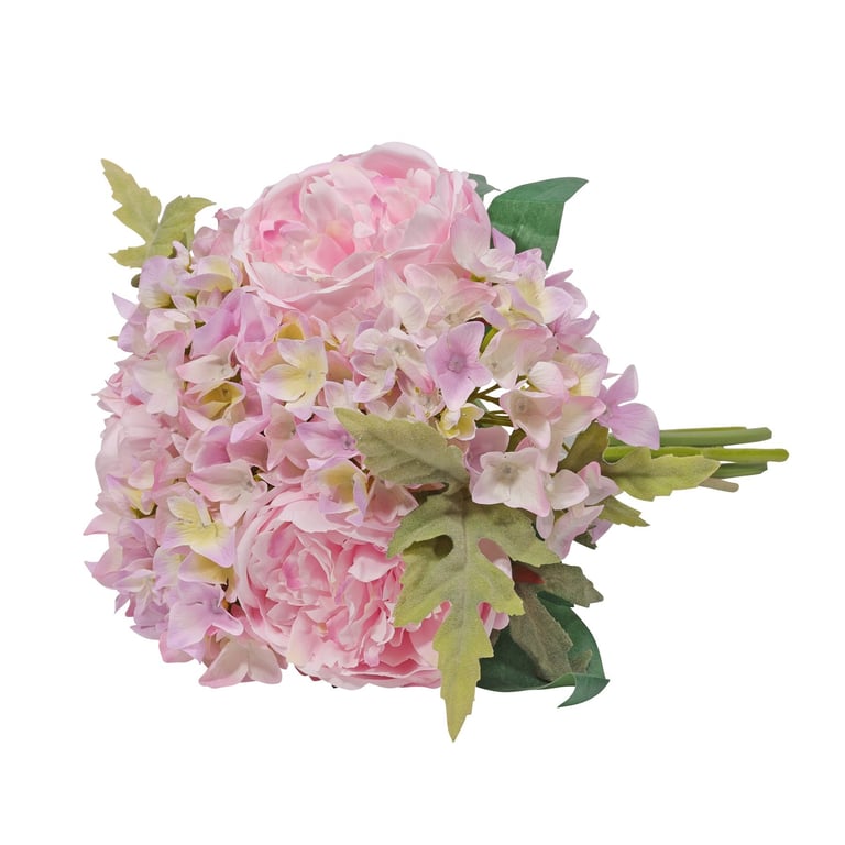Aquitaine Peony Bouquet - Pink 34cm Floral Arrangement for Home Decor and Garden Decoration