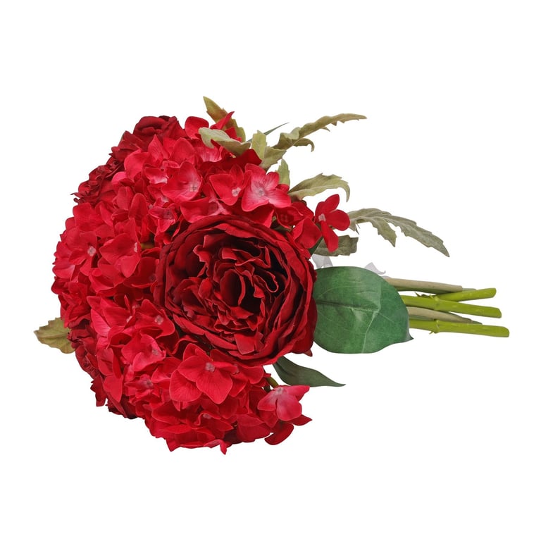 Aquitaine Red Peony 34cm Garden Style Floral Bouquet for Home Decor