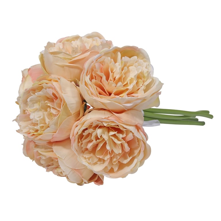 Aquitaine Tan Peony Bunch - 7 Beautiful Flowers, Home Decor, Garden Decoration, 34cm Length