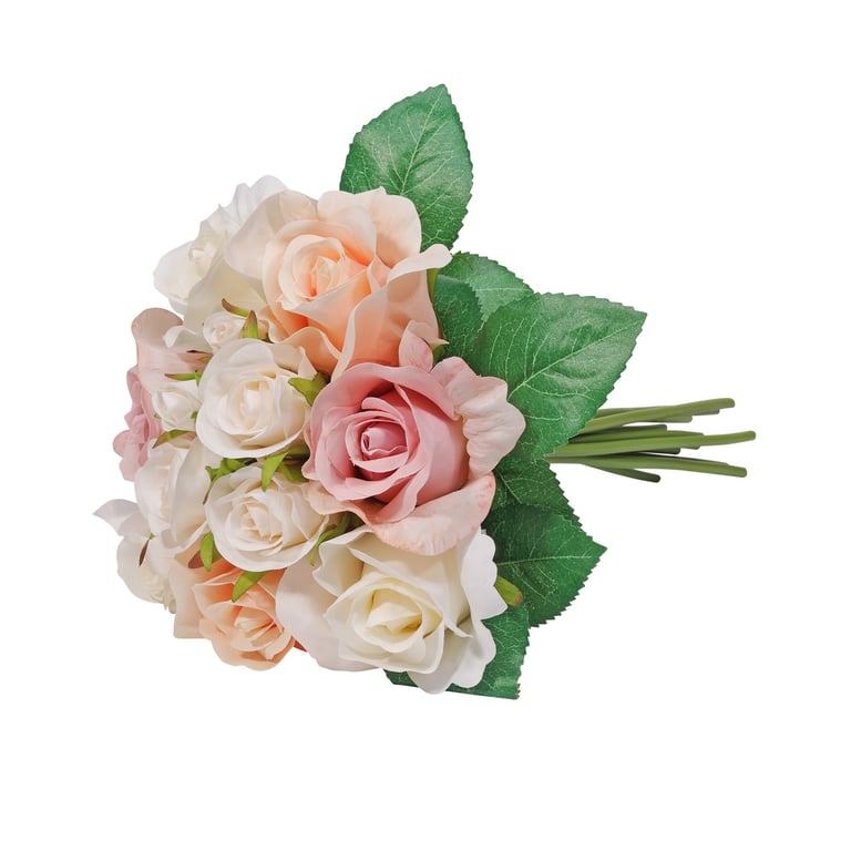 Aquitaine Rose Bouquet - Elegant Pink/Cream/Champagne Floral Arrangement for Home Decor