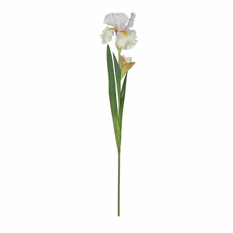White Monet Style 87cm Artificial Iris Flower - Garden Decoration and Home Decor