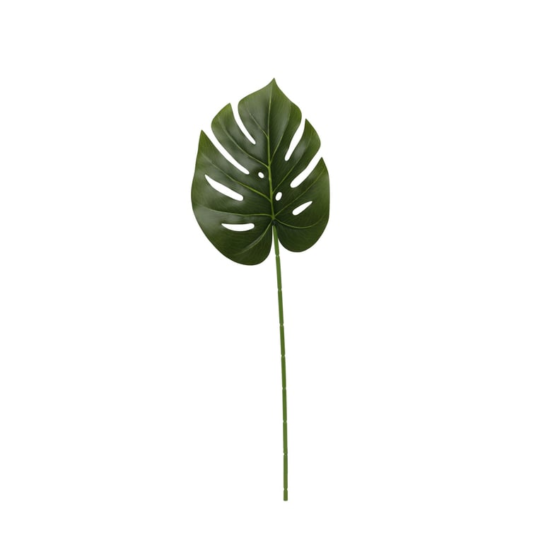 Artificial Monstera Leaf Stem - 60cm Long Indoor Green Wall Decor Plant Stem