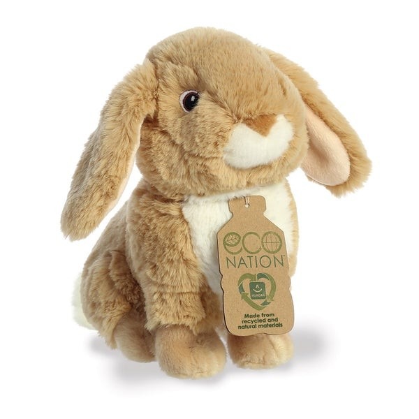 Eco Nation Tan Lop-Eared Rabbit Eco-Friendly Pillow Soft and Sustainable Home Decor Accessory