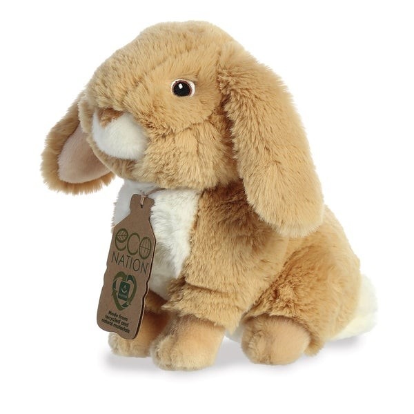 Eco Nation Tan Lop-Eared Rabbit Eco-Friendly Pillow Soft and Sustainable Home Decor Accessory