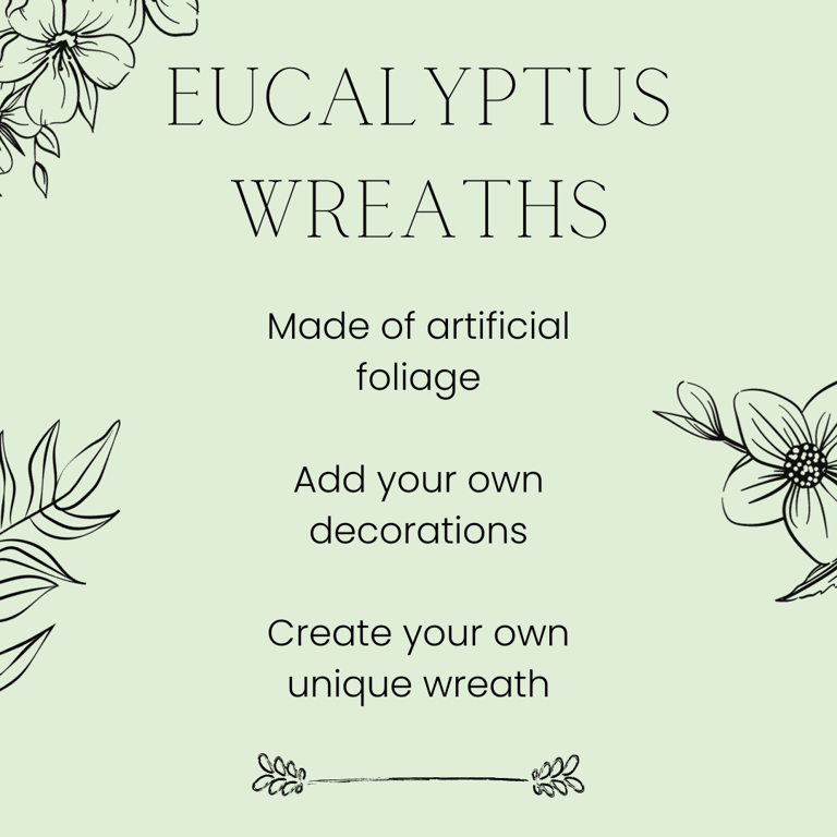 40cm Botanica Eucalyptus Home Decor Wreath - Indoor Plant Decoration