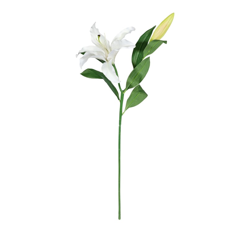 Artificial White Lily Real Touch Floral Decoration for Home Garden Decor