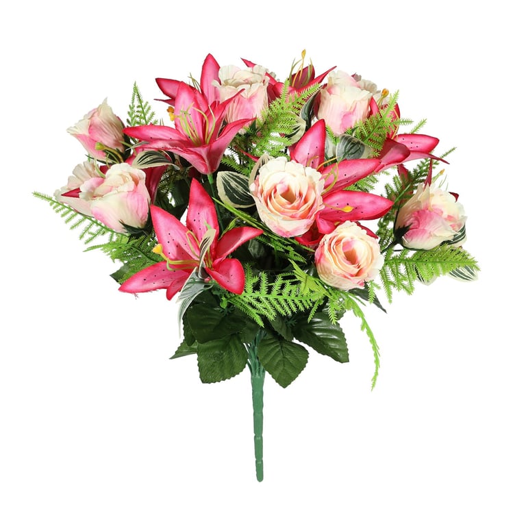 Dark Pink Pembroke Lily Mixed Bunch - Fresh Home Decor Flowers for Garden Decoration