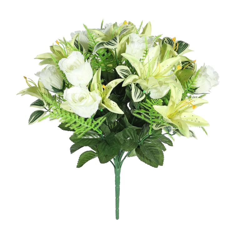 Pembroke Lily Cream Mixed Bunch - Elegant Home Decor Floral Arrangement