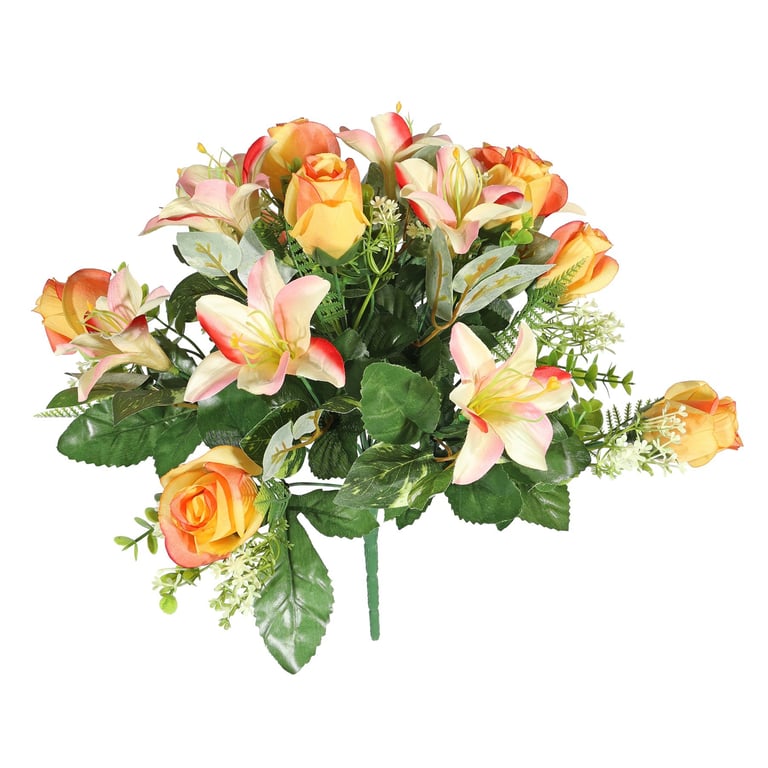 Pembroke Luxury Mixed Flower Bunch - Exquisite Orange Blooms for Home Decor