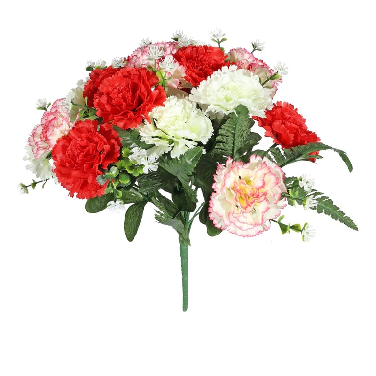 Pembroke Carnation Mixed Bunch - Fresh Red Garden Flowers for Home Decor