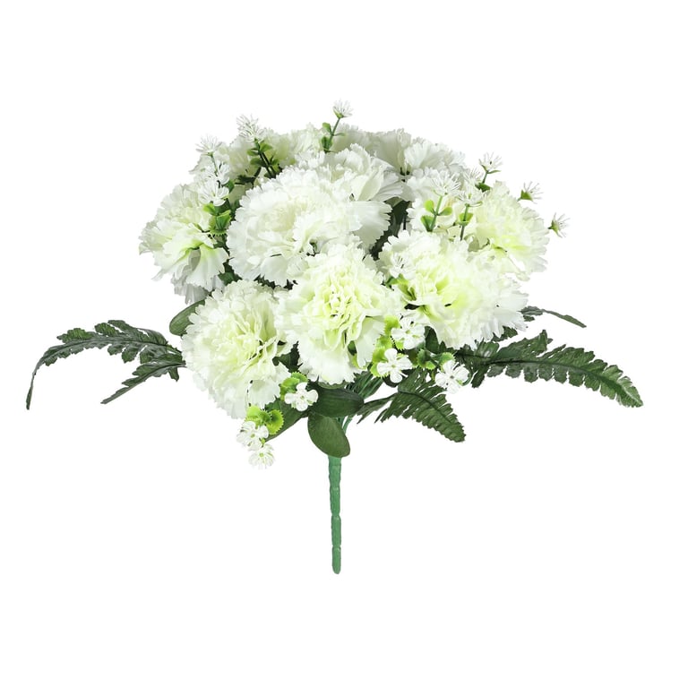 Cream Pembroke Carnation Mixed Bunch - Fresh Floral Arrangement for Home Garden Decor