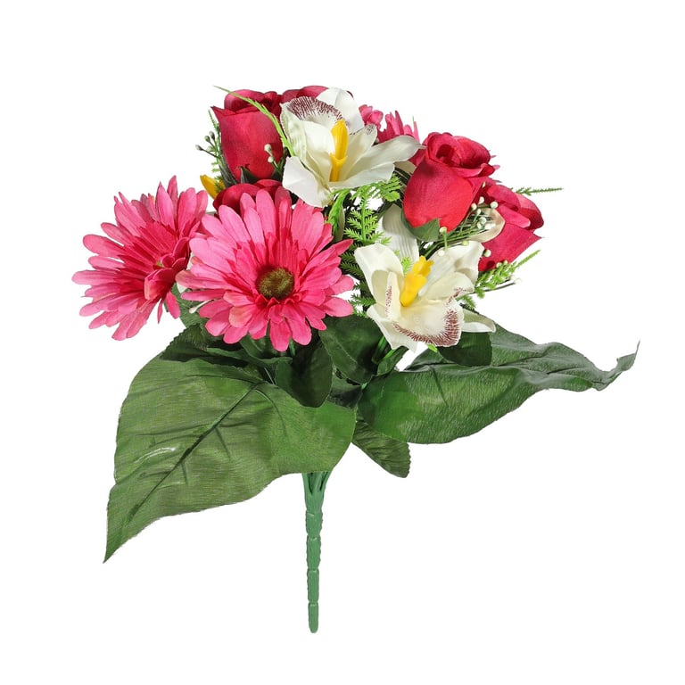 Dark Pink Gerbera and Orchid Mixed Bunch - Home Decorations, Garden Flowers