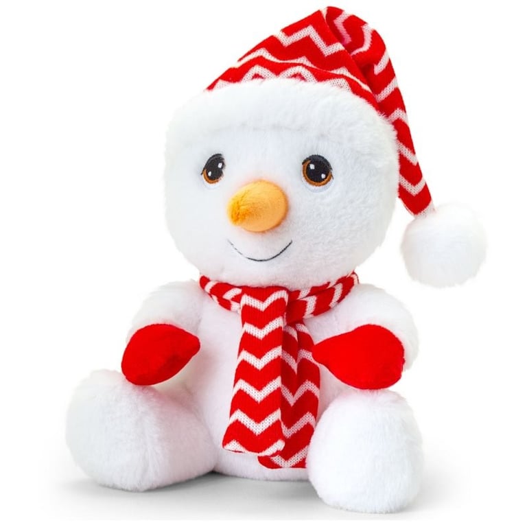Keeleco 20cm Snowman Decoration with Striped Hat and Scarf