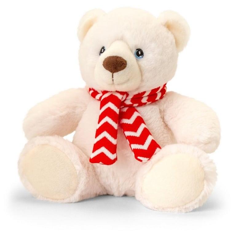 Keeleco 20cm Polar Bear with Cozy Scarf - Winter Home Decor Accessory