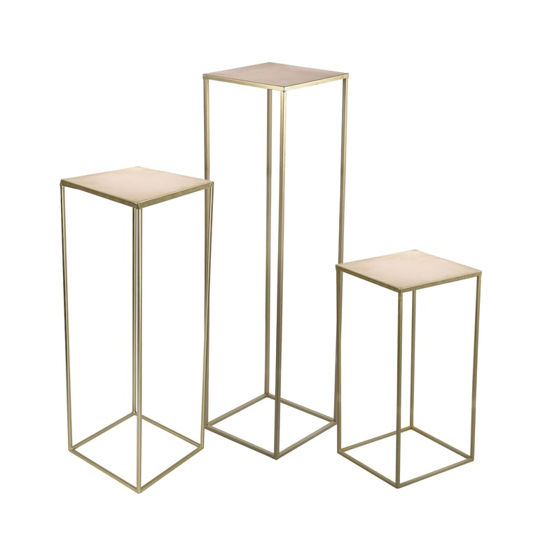 Metal Wedding Stands - Set of 3 Metal Home Decor Photo Display Stands for Event Props and Table Decorations