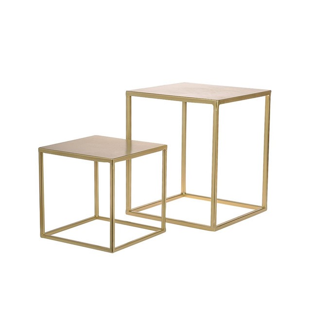 Metal Tabletop Gold Stands - Decorative Furniture Accessories with 30cm Height, Set of 2