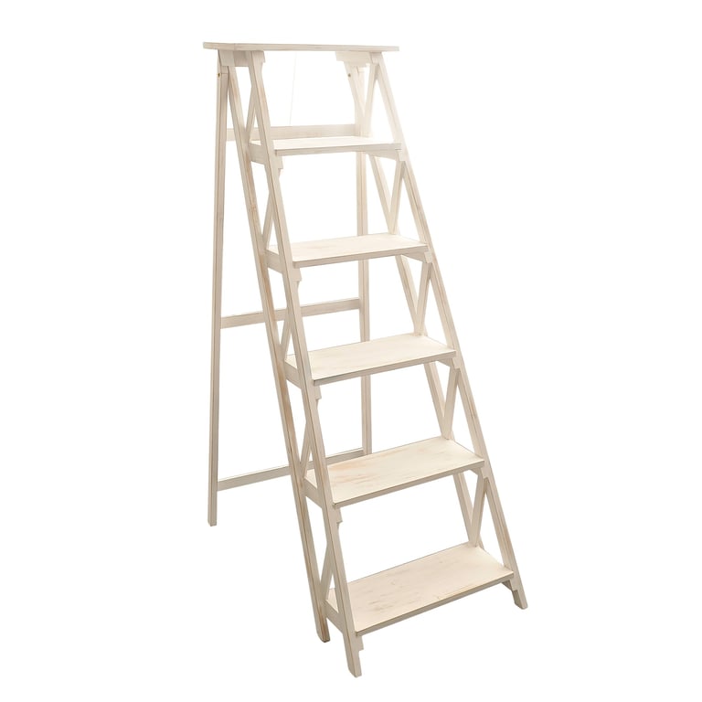 White Wooden Display Stand - 156cm Tall Home Decor and Retail Storage Solution
