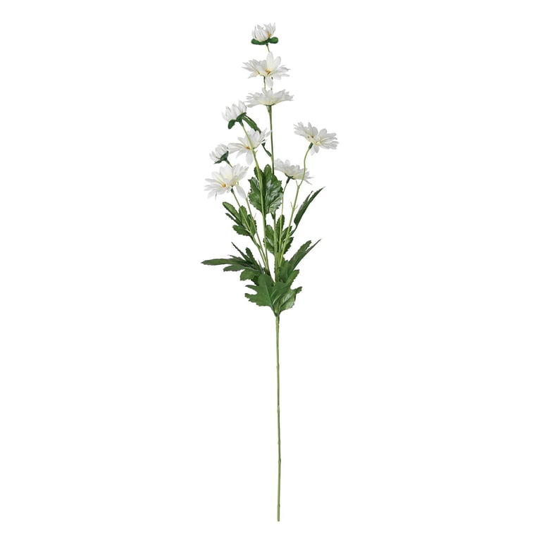 White Wild Daisy Floral Spray - 84cm Tall Home Decor Garden Decoration