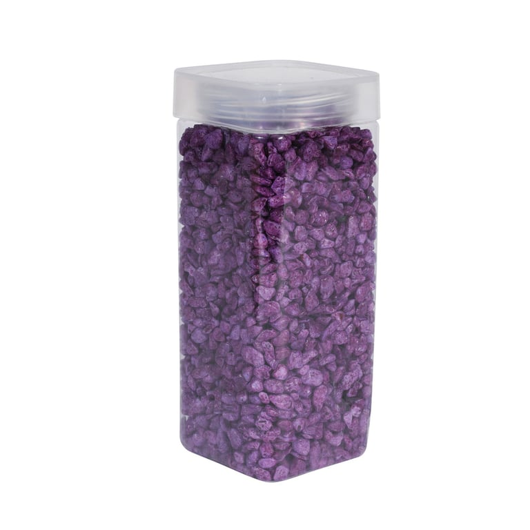 Lavender Pebbles 4-6mm Square Jar - Natural Aromatherapy Decor for Home and Spa