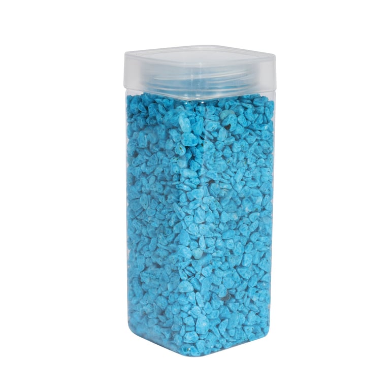 Turquoise Pebbles - Natural Stones for Home Decor, 900gr in Square Jar